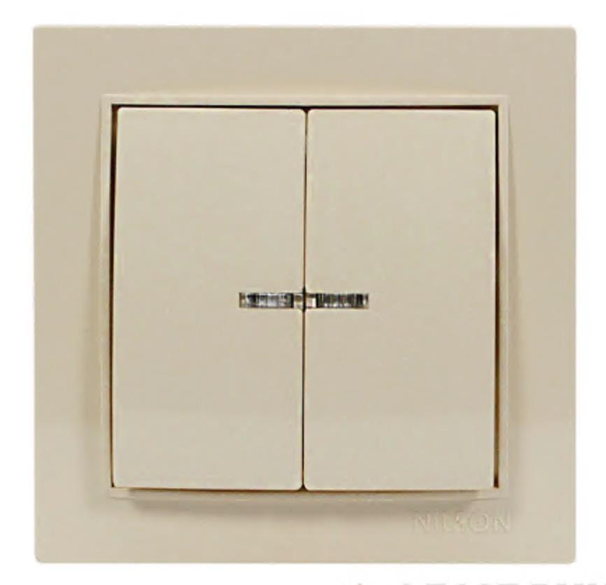 Вимикач двоклавішний Nilson Thor з підсвіткою Кремовий (27548661)