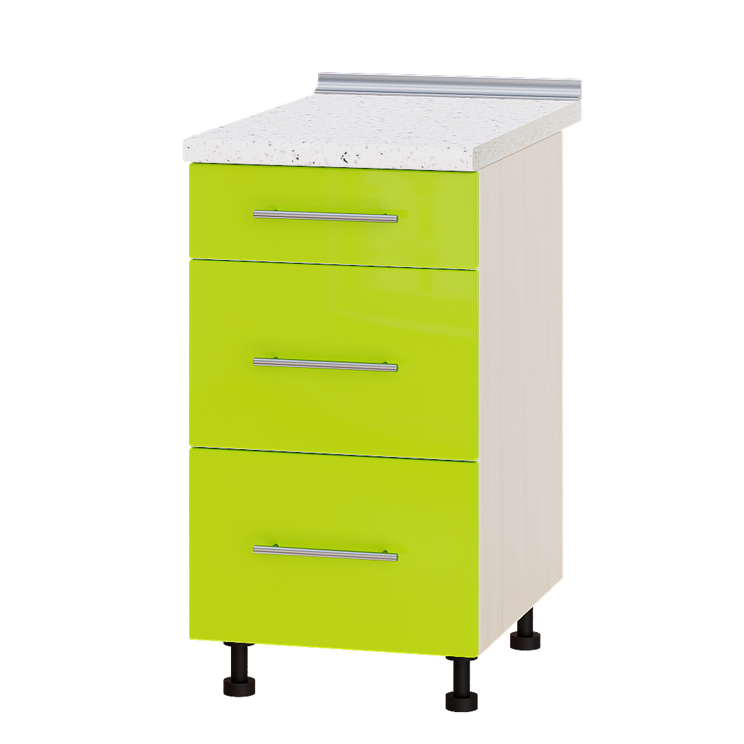 Шкаф нижний Эверест Модерн модуль Низ Н87-450 45х47х85 см Лайм глянец/Дуб Молочный (05606)