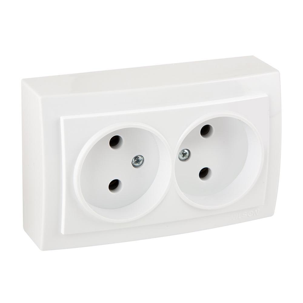 Розетка Nilson Themis подвійна без заземлення Білий (26111024)