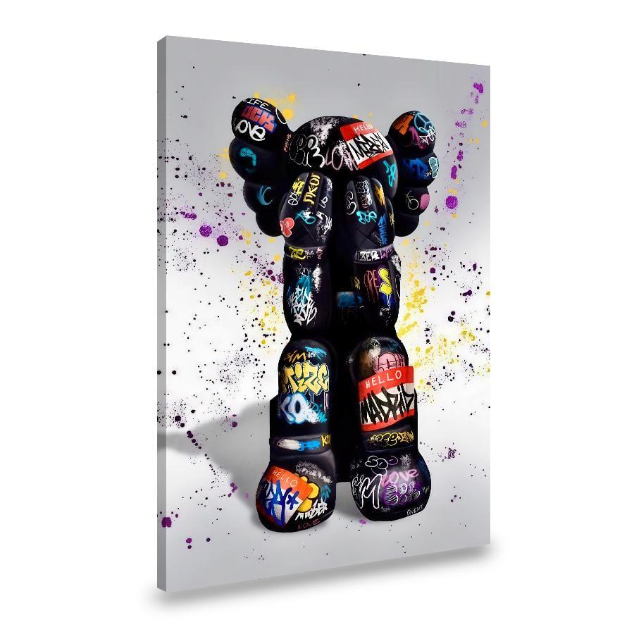 Картина на холсте Игрушка KAWS в надписях 80x54 см (101VP_L)