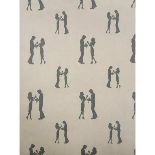 Упаковочная бумага крафт Пара любленных 10х1,05 м 80 г/м2 (1915)