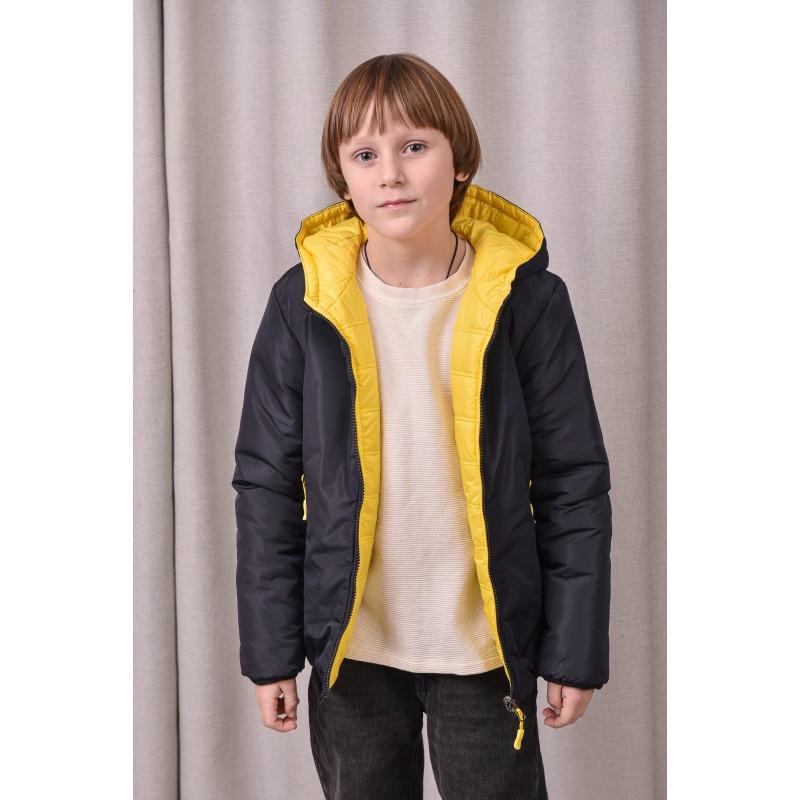 Куртка осенняя для мальчика двухсторонняя 146 см Желтый с синим (2733712854) - фото 3 Куртка осенняя для мальчика двухсторонняя 146 см Желтый с синим (2733712854) - фото 3
