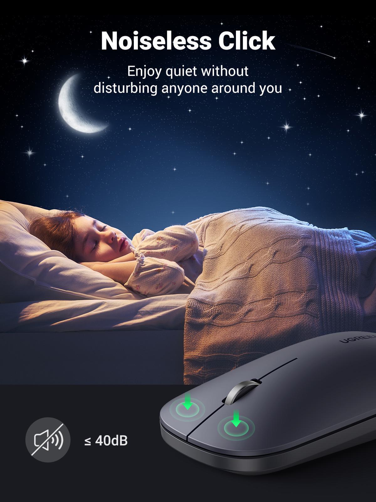 Мышка беспроводная UGREEN 4000 DPI 2.4G с USB-приемником оптическая Черный (90372) - фото 7