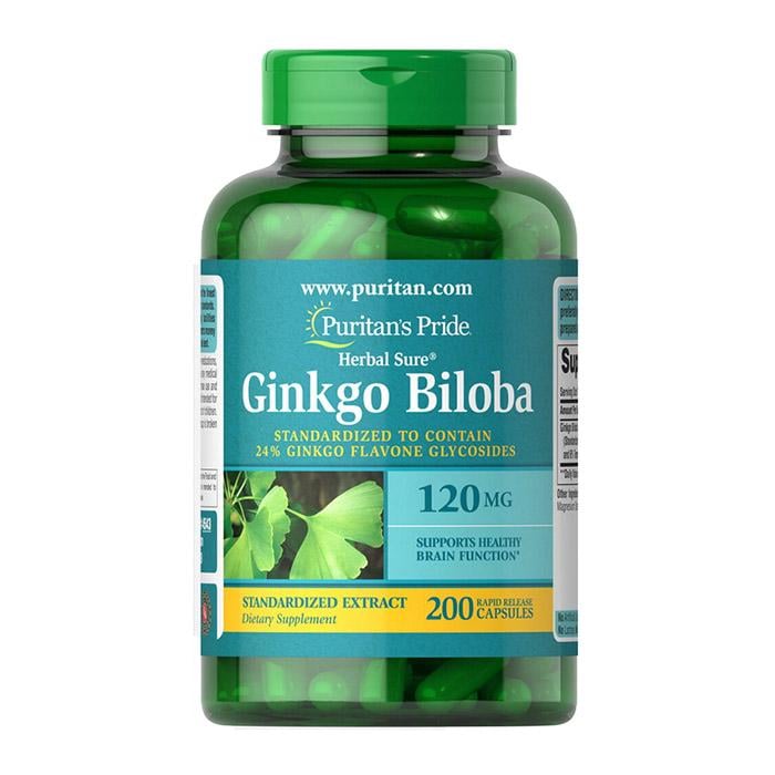 Гинкго билоба экстракт 24% Puritan's Pride Ginkgo Biloba 120 mg 200 капс.