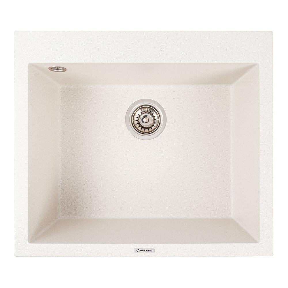 Мийка гранітна Valeso кухонна в крапку Білий (5750)