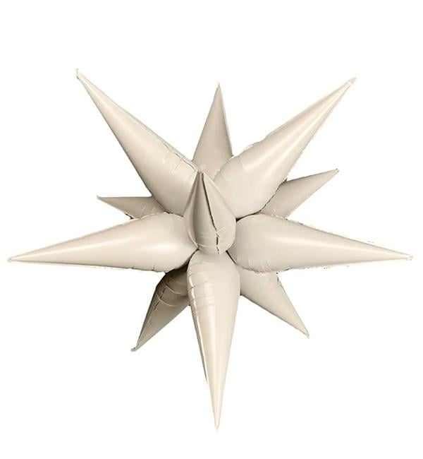 Воздушный шар 3D звезда сборная 65 см Слоновая кость (356467)