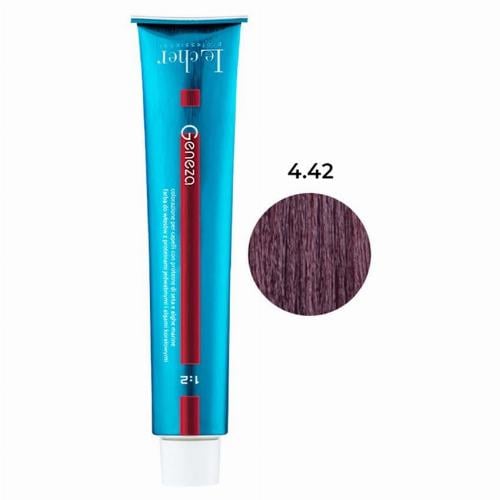 Крем-фарба для волосся професійна стійка аміачна Le Cher Geneza 100 мл 4.42 (4BV) з протеїнами шовку (2502528417)