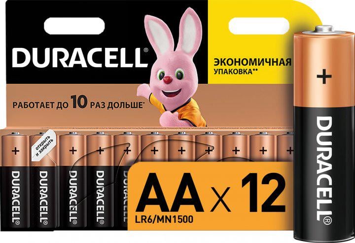 Батарейки Duracell AA/LR6 Duralock Basic 1,5V 12 шт. (MN1500 12BL)