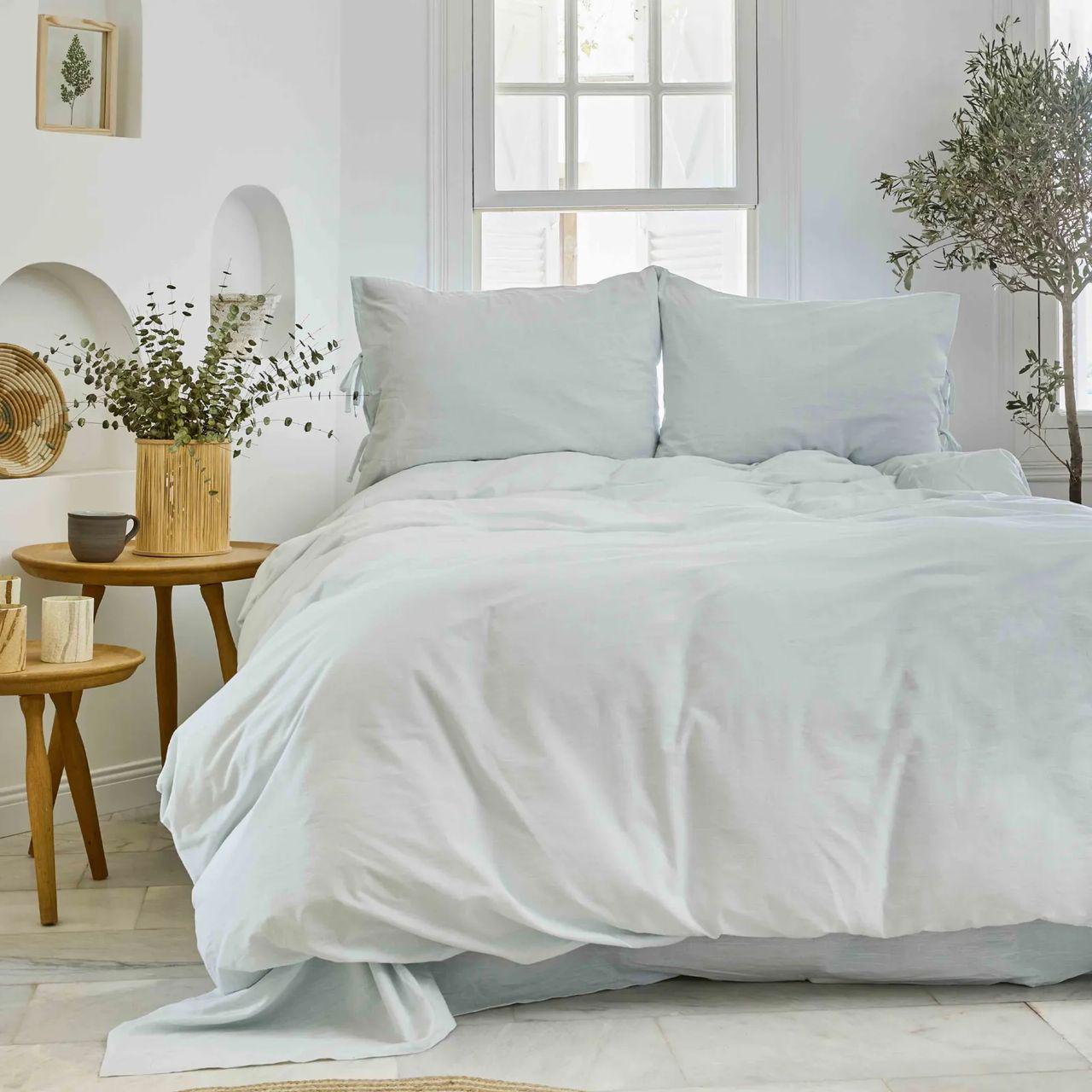 Комплект постельного белья Karaca Home 4 Element Hava Su евро Светло-голубой (13735856)