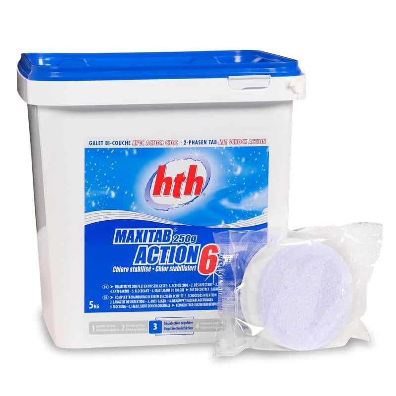 Таблетки многофункциональные комплексные хлорные HTH MAXITAB 6в1 Action 6 EASY 250 г 5 кг ( K801785H1)