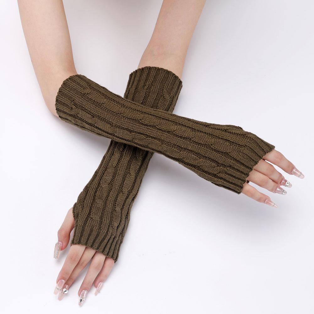 Митенки вязаные без пальцев One size Хаки (2579) - фото 2