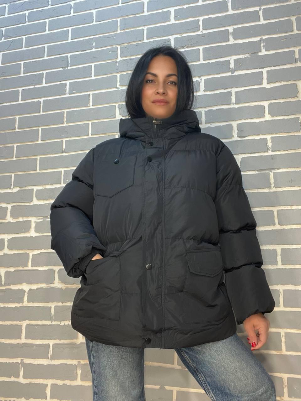 Куртка жіноча RUIXI 6093 парка пуффер з паском подовжена з капюшоном оверсайз р. 46 Чорний (949) - фото 8 Куртка жіноча RUIXI 6093 парка пуффер з паском подовжена з капюшоном оверсайз р. 46 Чорний (949) - фото 8