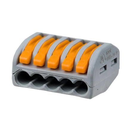 Клемна колодка Polmark FJ-405 швидкого монтажу з натискними важелями на 5 монтажних отворів 5x4,00 мм (2164316242)