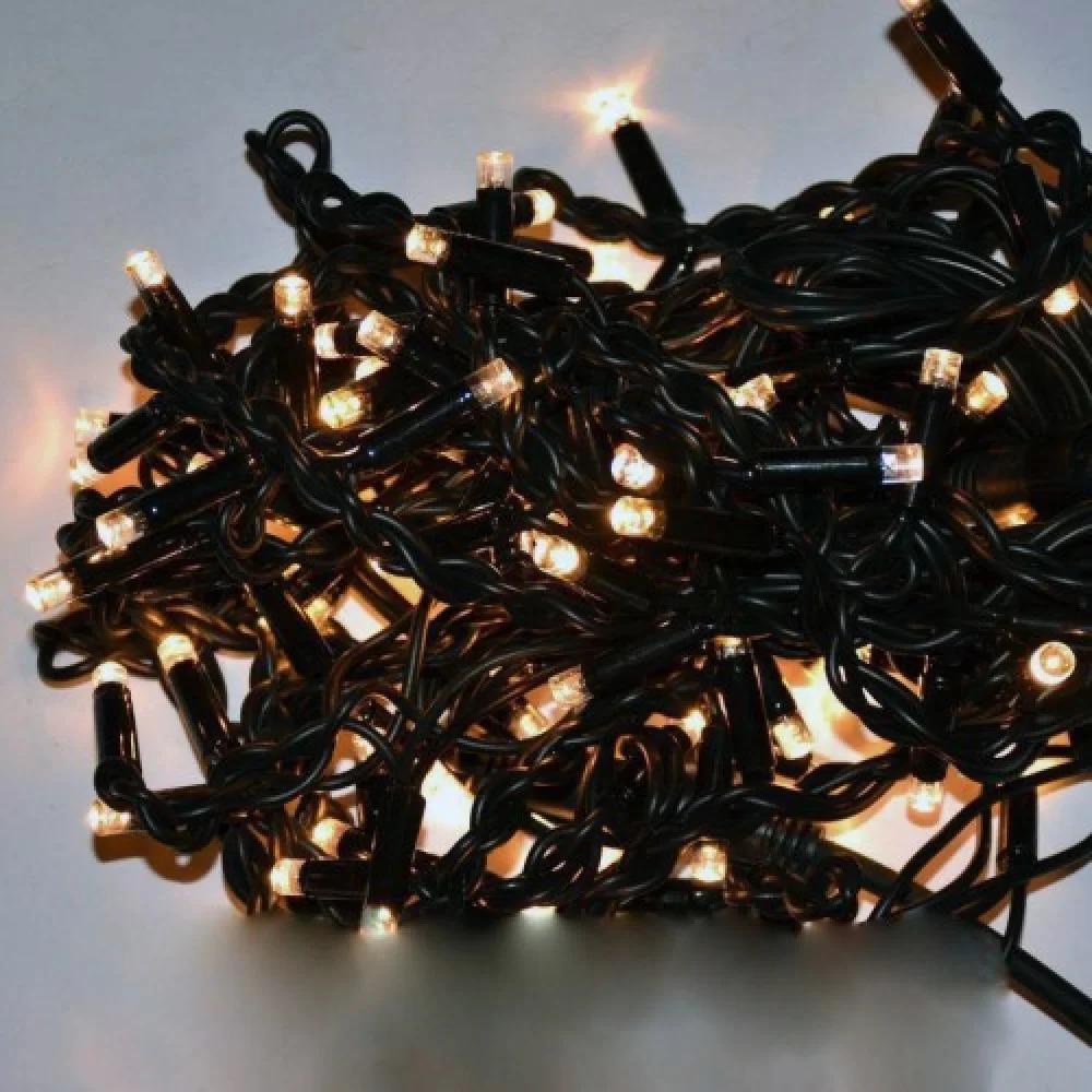 Гірлянда вулична Бахрома LED 120 чорний дріт Жовтий (1-87)
