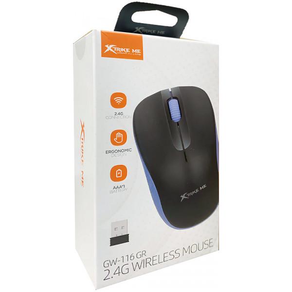 Мышь беспроводная Xtrike Me GW-116 1000 DPI 3 кнопки Серый (GW-116GY) - фото 3 Мышь беспроводная Xtrike Me GW-116 1000 DPI 3 кнопки Серый (GW-116GY) - фото 3