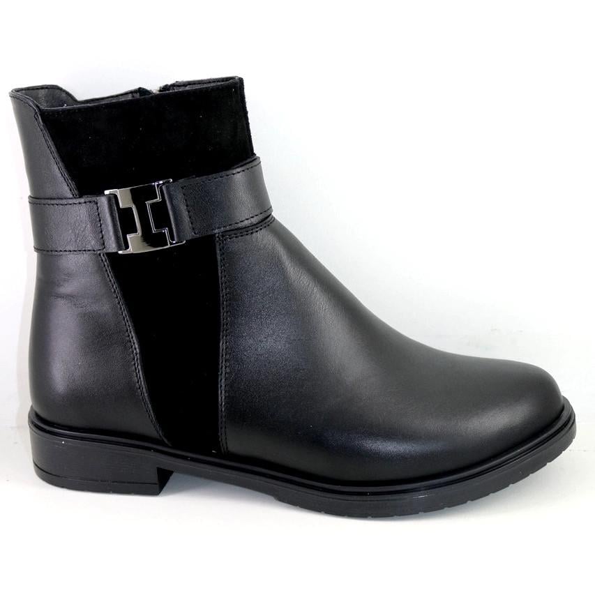 Черевики жіночі демісезонні Starmani комбіновані демісезонні на низькому ходу бічний замок р. 36 Чорний (1039)