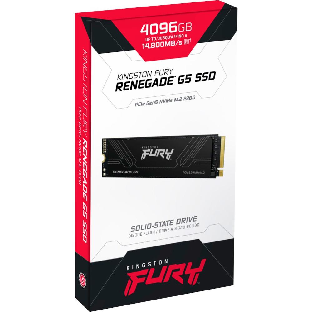 SSD диск Kingston Fury Renegade G5 M.2 PCIe 5.0 NVMe 4 Тб Black (SFYR2S/4T0) - фото 4 SSD диск Kingston Fury Renegade G5 M.2 PCIe 5.0 NVMe 4 Тб Black (SFYR2S/4T0) - фото 4