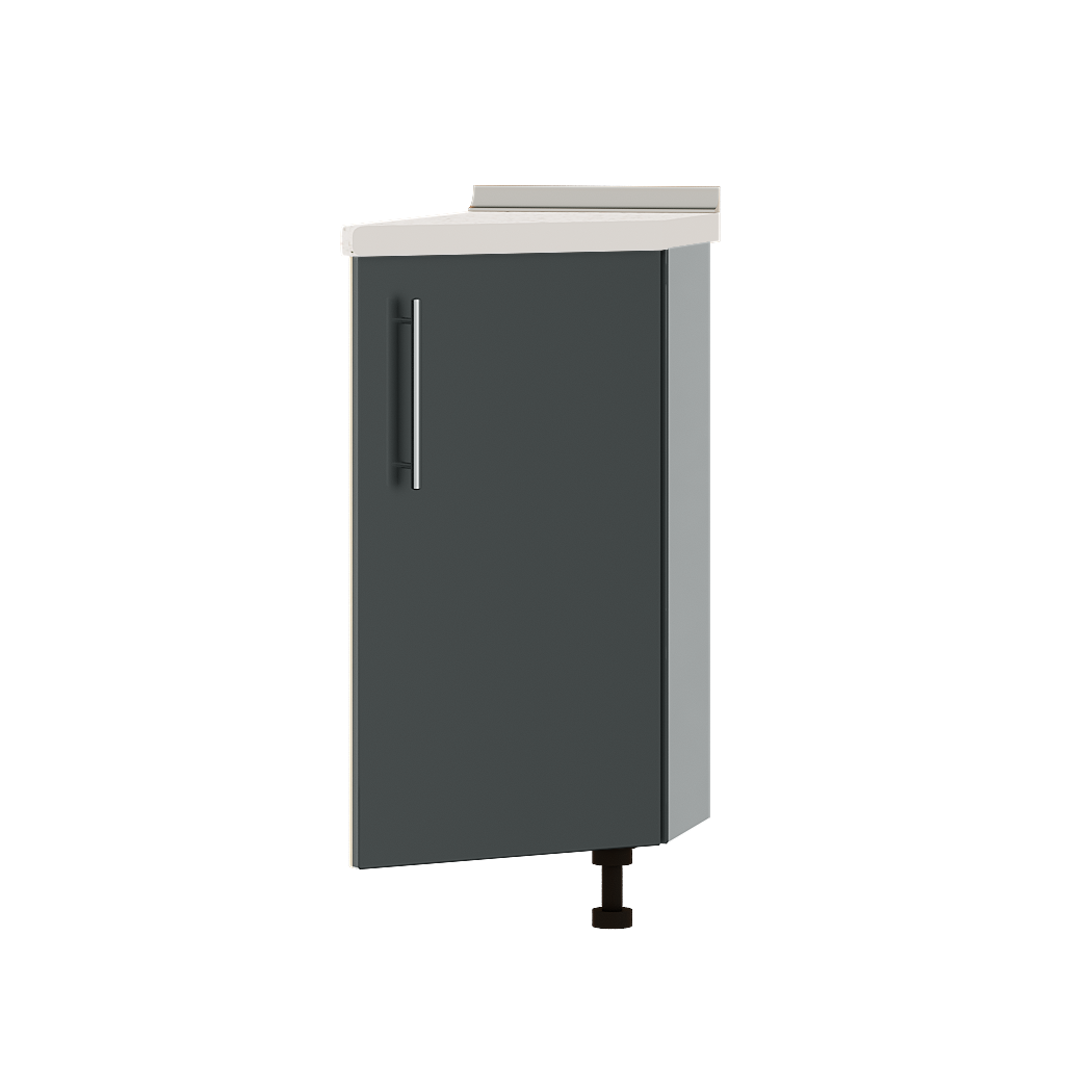 Шкаф нижний Эверест Акрил модуль угловое окончание Низ Н97-300 30х55х85 см Антрацит глянец/Дуб Молочный (04749)