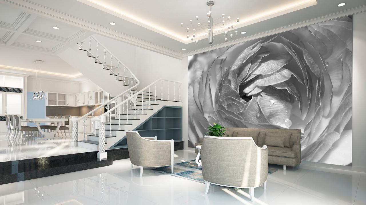 Фотообои 3D флизелиновые цветочные для спальни/зала/кухни Бутон цветка