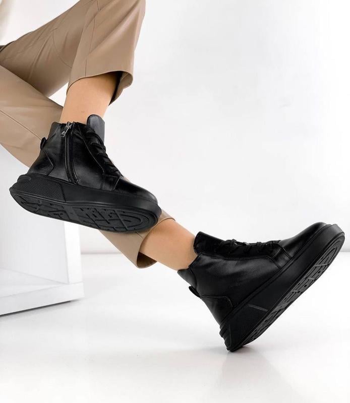 Ботинки женские кожаные Ailinda р. 36 Черный (684-2М) - фото 2 Ботинки женские кожаные Ailinda р. 36 Черный (684-2М) - фото 2