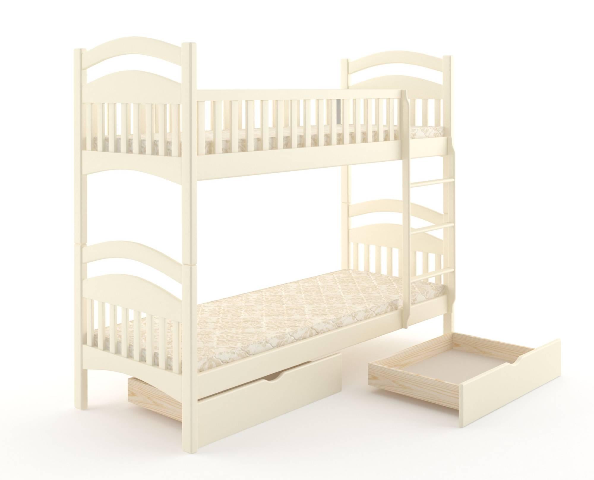 Кровать двухъярусная Mebigrand Жасмин с ящиками 90x200 см Айвори (MBG-2356)