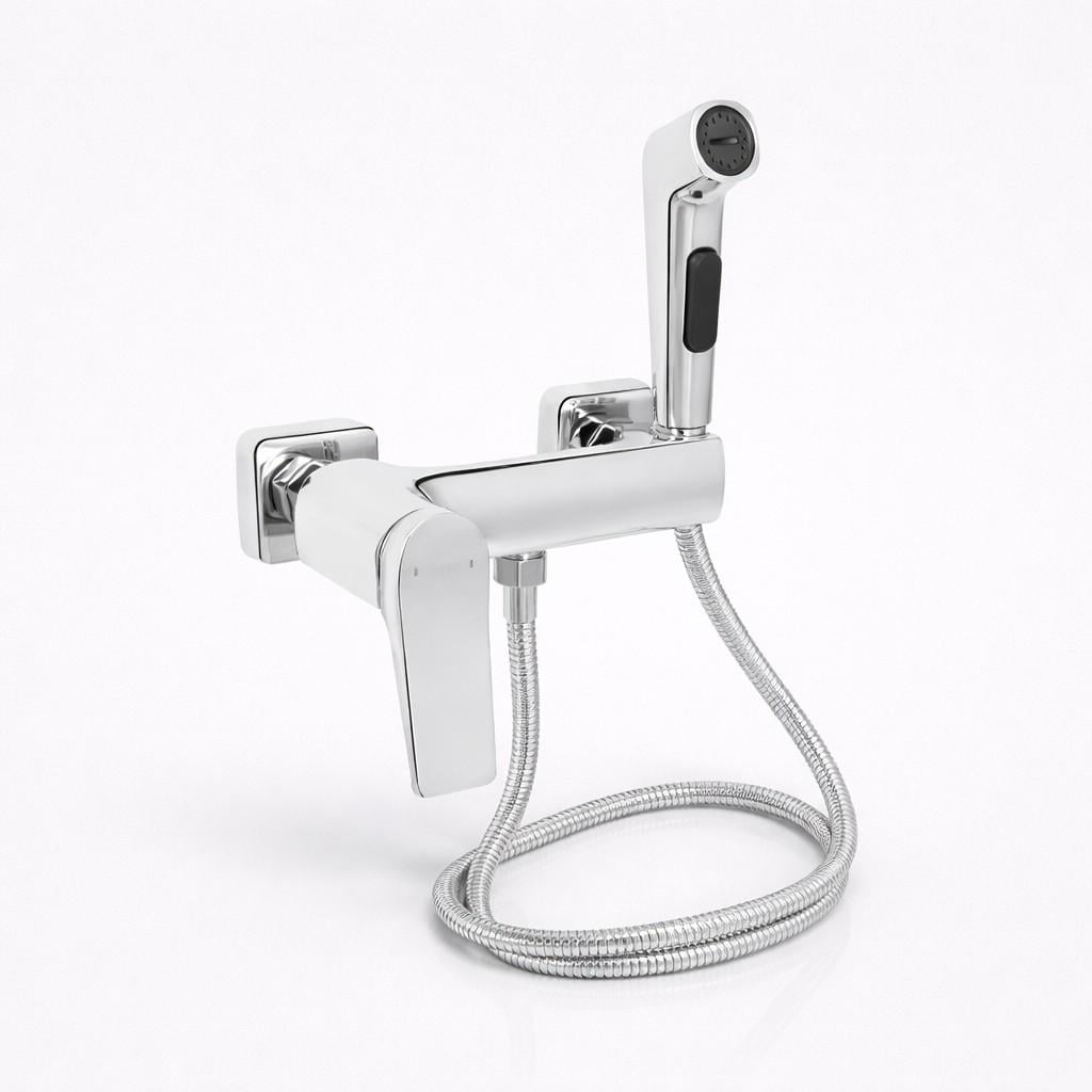 Гигиенический душ со смесителем Qtap Nando Chrome QTNAN262CRM48654 латунь настенный шланг 1600 мм