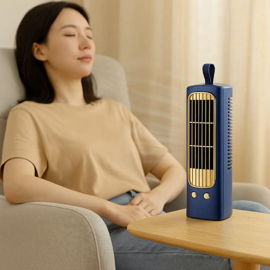 Вентилятор настольный на аккумуляторе Синий (LY-624) - фото 3 Вентилятор настольный на аккумуляторе Синий (LY-624) - фото 3