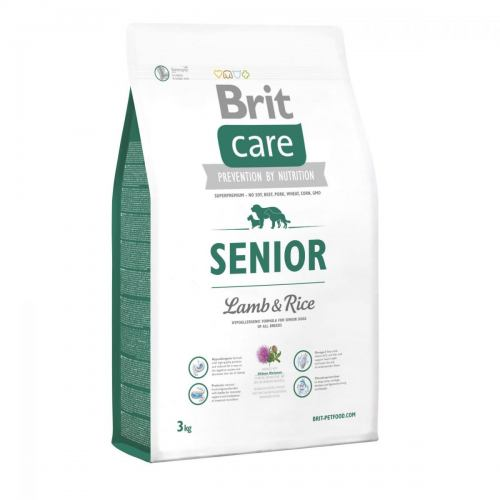 Сухой корм для пожилых собак всех пород Brit Care Senior с ягненком и рисом 3 кг