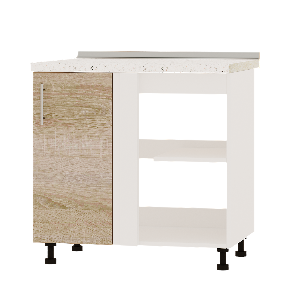 Шафа нижня Еверест Оптіма модуль кутовий Низ Н89-845 85х47х85 см Дуб Сонома/Білий (01640)