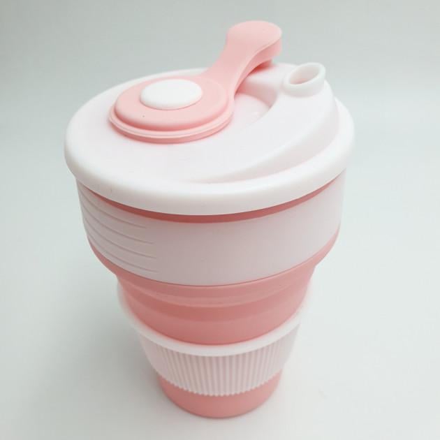 Складана силіконова склянка Collapsible Coffe Cup 350 мл R30043 Рожевий (af4a52c7)