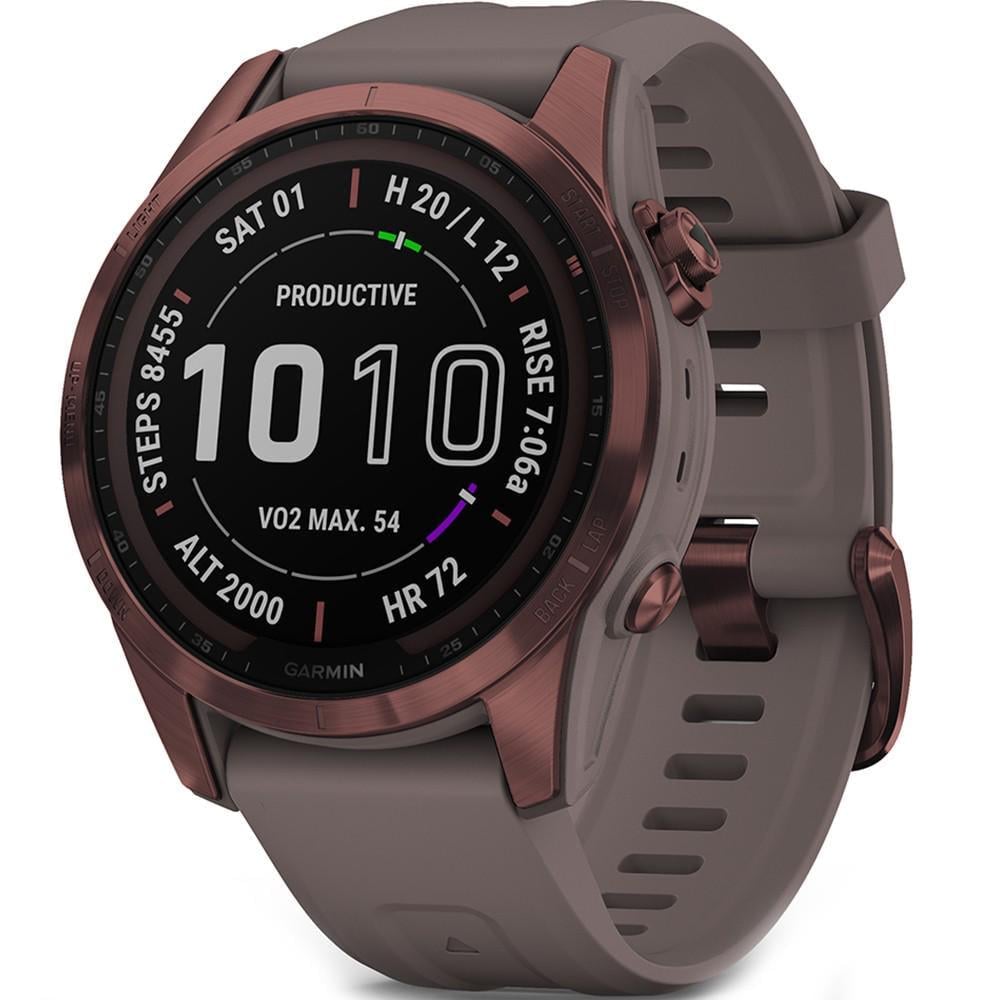 Смарт-часы Garmin fenix 7S Sapphire Solar Dark Bronze Titanium with Shale Gray (010-02539-29)