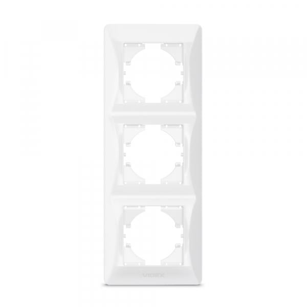 Рамка Videx на 3 місця вертикальна Білий - фото 1
