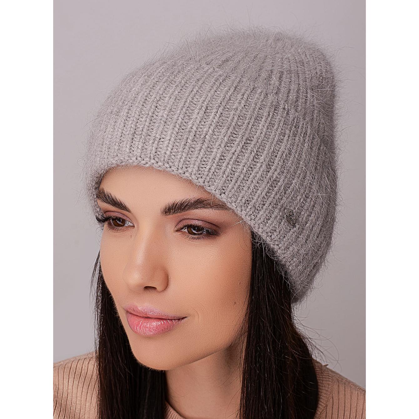 Шапка ангоровая Leks ТРЮФЕЛЬ в рубчик с отворотом утепленная флисом one size Серый средний (205100) - фото 1 Шапка ангоровая Leks ТРЮФЕЛЬ в рубчик с отворотом утепленная флисом one size Серый средний (205100) - фото 1