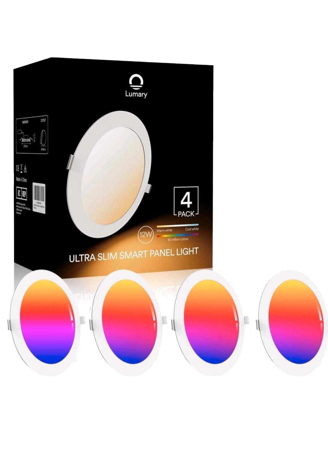 Світильник світлодіодний Lumary Ultra Slim Smart Panel Light RGB 12 Вт 4 шт. 170 мм (2313025083)