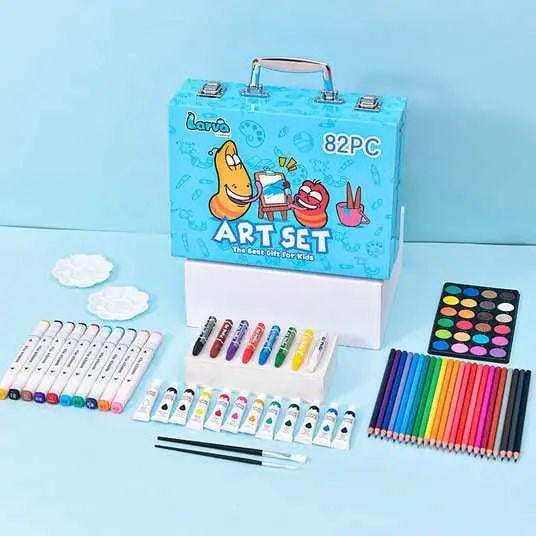 Набор для рисования и творчества Art Set на 82 предмета в кейсе Голубой (opt-102204) Набор для рисования и творчества Art Set на 82 предмета в кейсе Голубой (opt-102204)