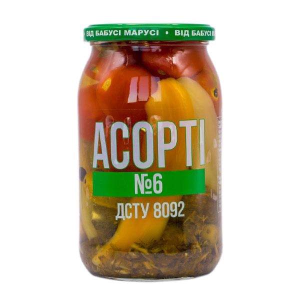 Овощная консерва Бабусі Марусі "Асорті №6" 870 г (33347679)