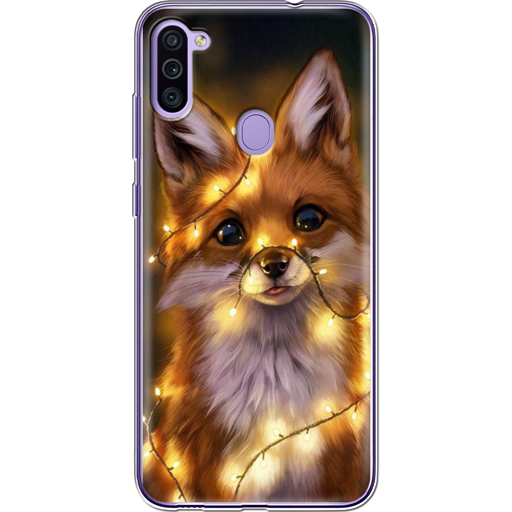 Чехол Boxface Samsung M115 Galaxy M11 Рождественская лиса Прозрачный силикон (39780-up2399-39628)