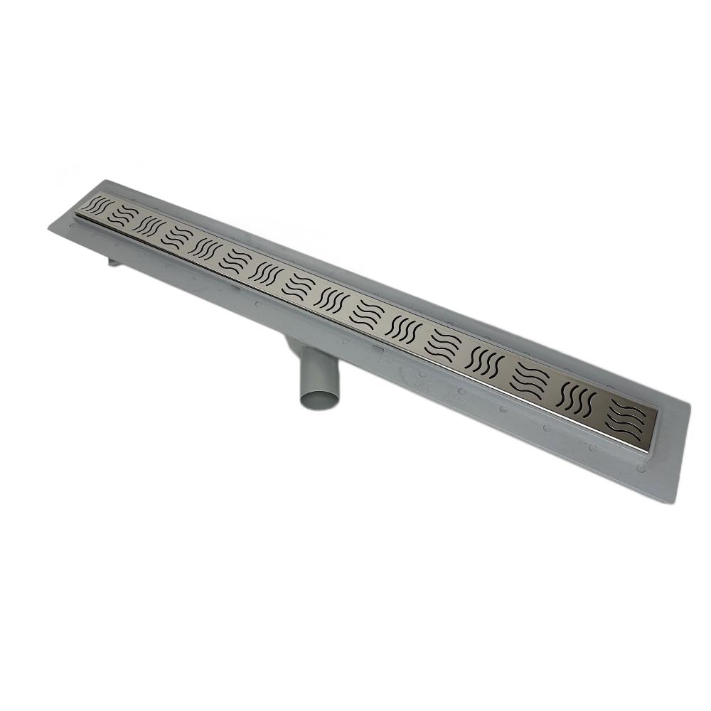 Трап душевой Sanpreis REVOLVE с поворотным сифоном горизонтальный решетка волна 80 см