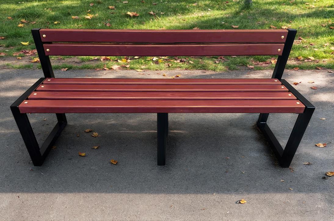 Скамейка садовая ТОБІ ШО Лофт Бенч со спинкой без подлокотников 2 м Черешня (25589145) - фото 2