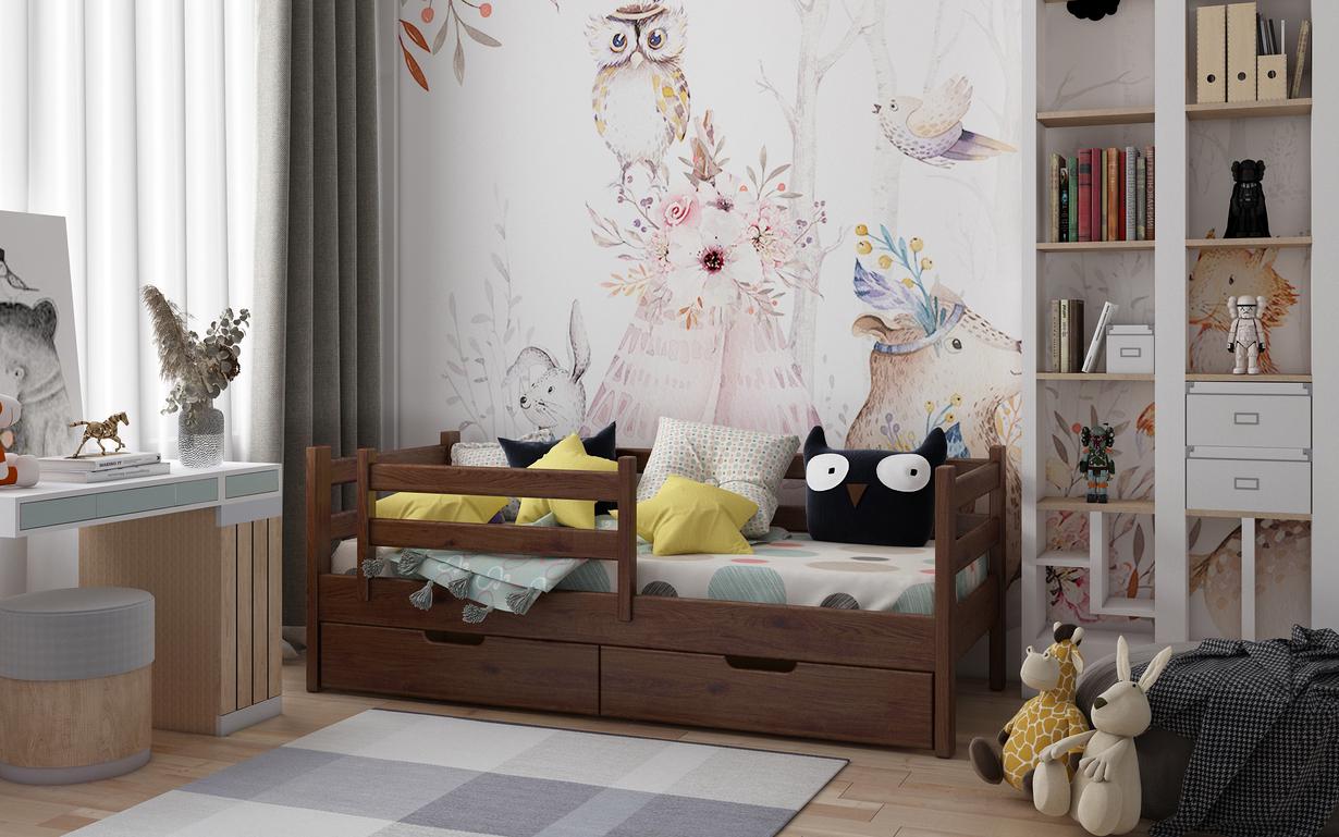 Кровать подростковая STEMMA Флай с ящиками натуральное дерево сосна 80x200 см Махонь (52274)