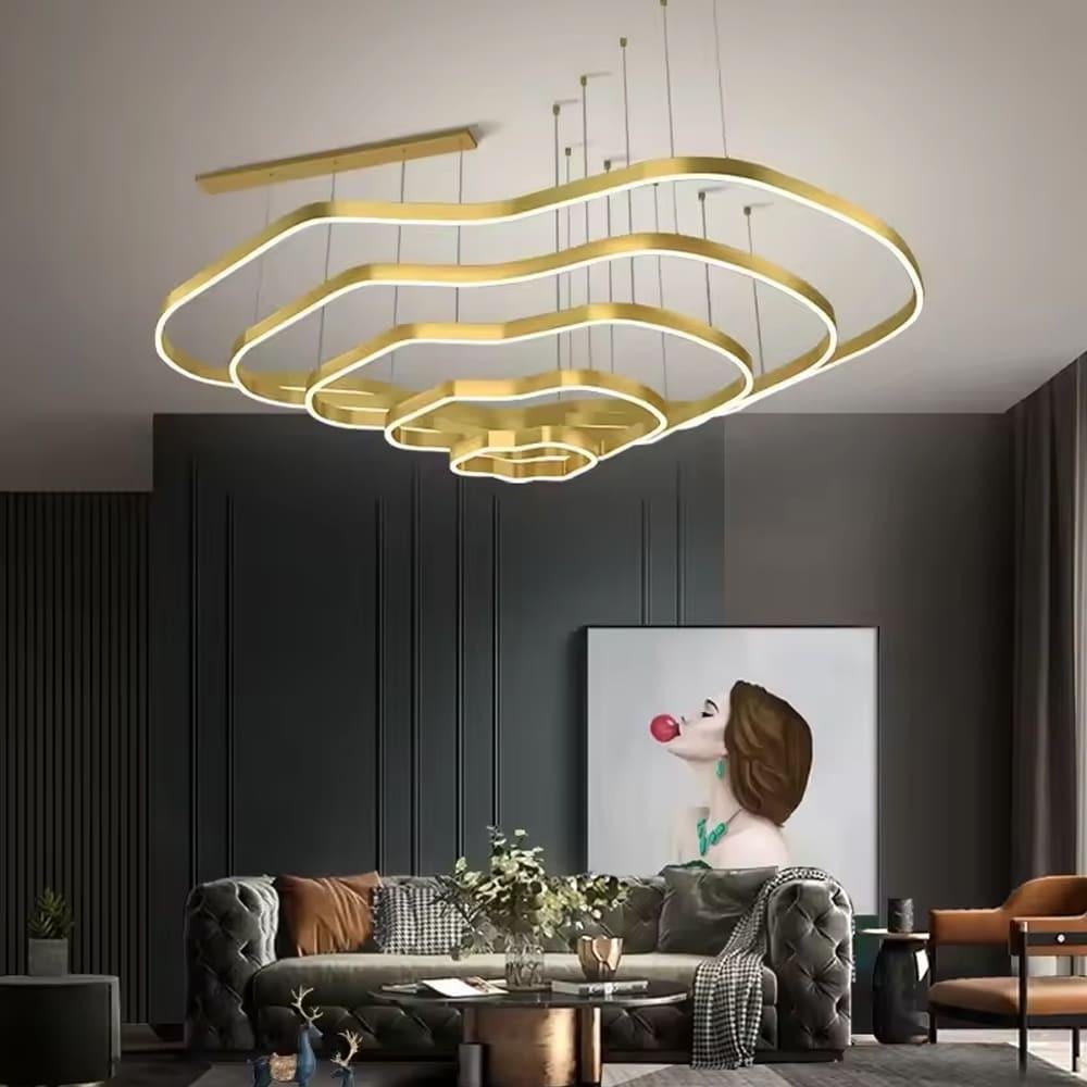 Люстра необычная и эффектная 3568454 на 5 ярусов Ø 120 см Золотой