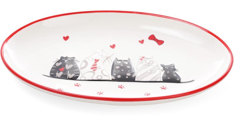 Блюдо керамическое I Love My Cat 28,6х18,2 см овальное (BD-DM047-C)