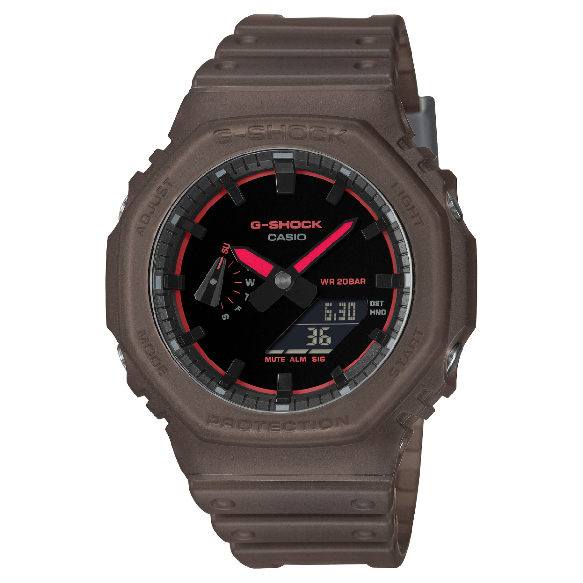 Наручний годинник чоловічий Casio G-Shock GA-2100K-5A ударостійкий з карбоновим корпусом/водозахистом 200 м/підсвіткою Чорний (3053180438)