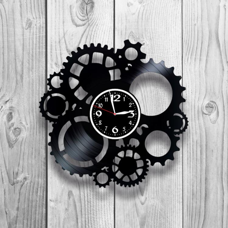 Часы настенные Стимпанк 0264 из виниловой пластинки