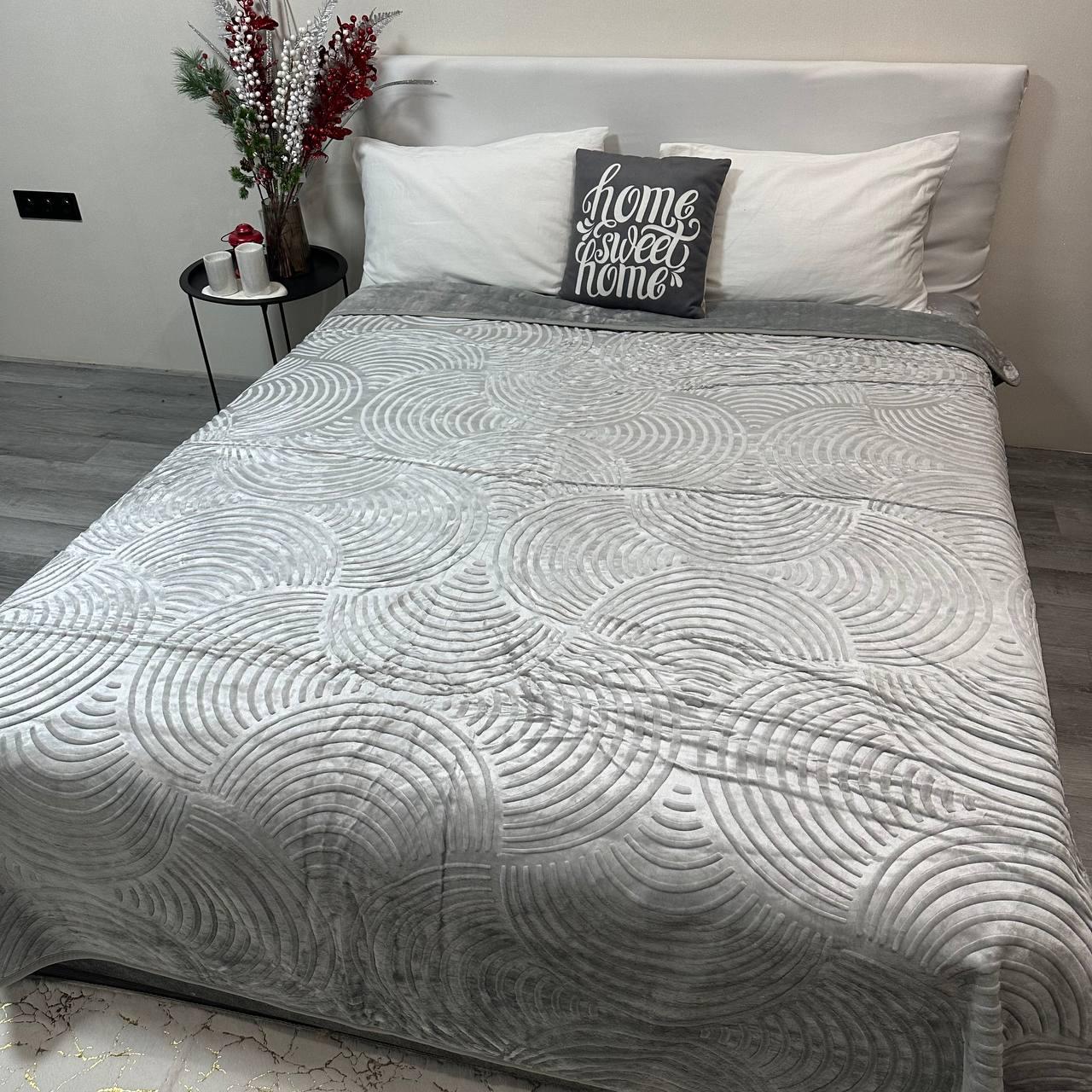 Покривало на ліжко акрилове 200x230 см Сірий (P-акрил-17) - фото 10