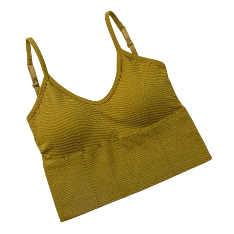 Топ-бюстгальтер с открытой спиной M Горчичный (23-49-1695-Г)