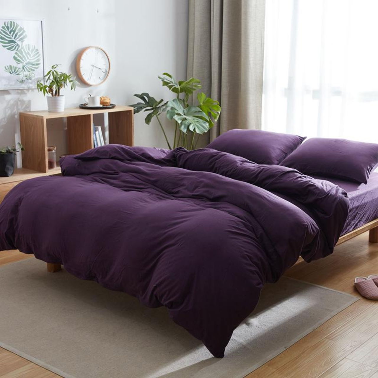 Комплект постельного белья евро Еней-Плюс МИ0023 Фиолетовый