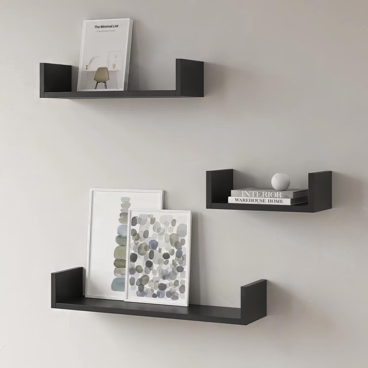 Комплект полок навесных GT-37 600х150х100 мм Антрацит - фото 1 Комплект полок навесных GT-37 600х150х100 мм Антрацит - фото 1