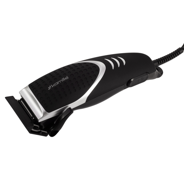 Машинка электрическая для стрижки волос Kamille 6800 проводная 240 W с 4-мя насадками Черно-серый (124-84-6800)
