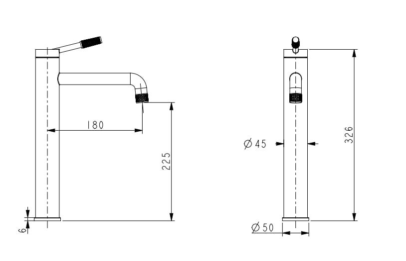 Смеситель для умывальника Venta BI102HG однорычажный в ванну врезной нержавеющая сталь Графитовый - фото 3
